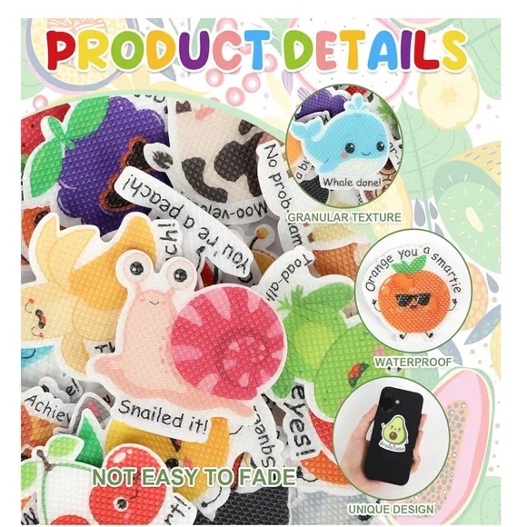 10ct assorted sensory- textured stickers - Picture 3 of 3